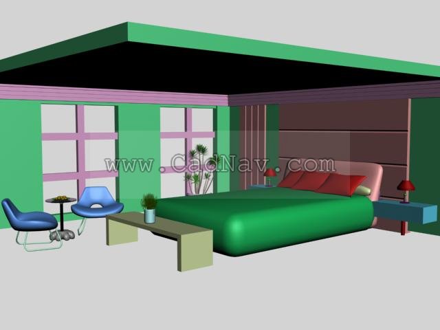 Bedroom Integration Design 3d Model Cadnav