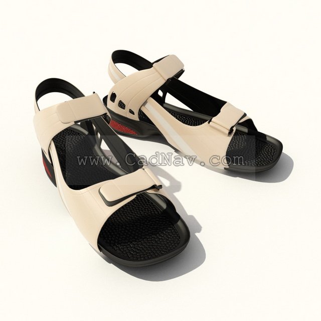 Summer Mens leather Sandal Shoes 3d model 3Ds Max files free download ...