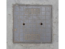 Casting iron sewer and concrete texture