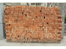 Piles of fire perforated brick texture