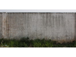 Concrete block wall and weeds texture