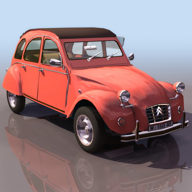 citroen 2cv 3d model free