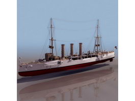 SMS Emden WWI German light cruiser 3d model