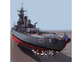 USS New Jersey battleship 3d model