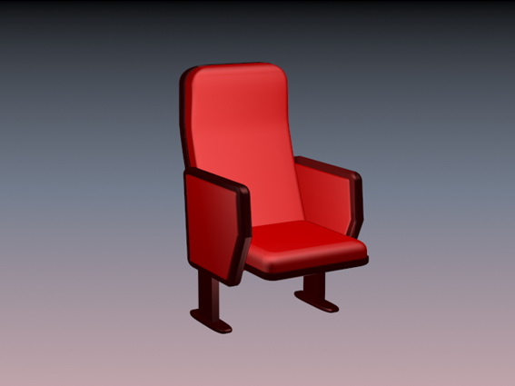 Red Theater Chair 3d Model Cadnav