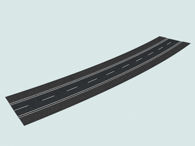 3dSkyHost: Left 15 curved road 3D Model