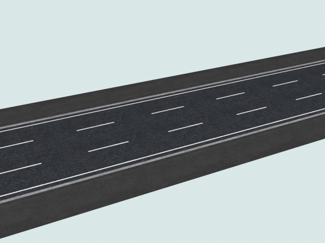 3dSkyHost: Three-lane road 3D Model