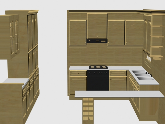 Kitchen Cabinet Ideas 3d Model 3dsmax Files Free Download Modeling