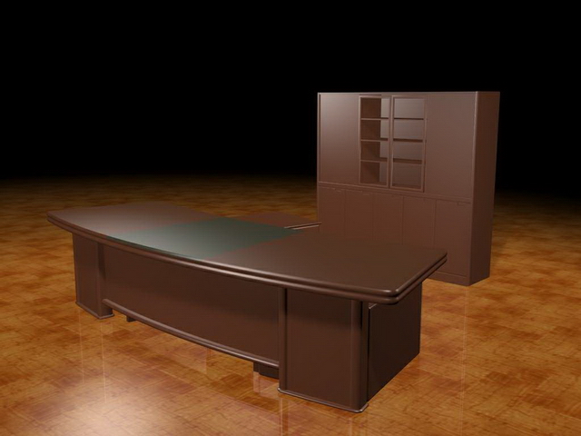 Curved Executive Desk 3d Model Cadnav