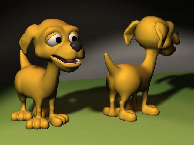 Cartoon Happy Dog 3d Model Cadnav