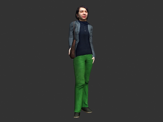 Middle aged woman in T-pose 3d model 3ds max,Lightwave 