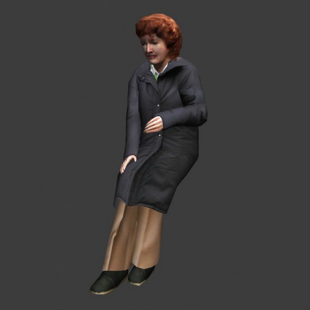 Middle aged lady 3d model 3ds max,Lightwave,Object files 