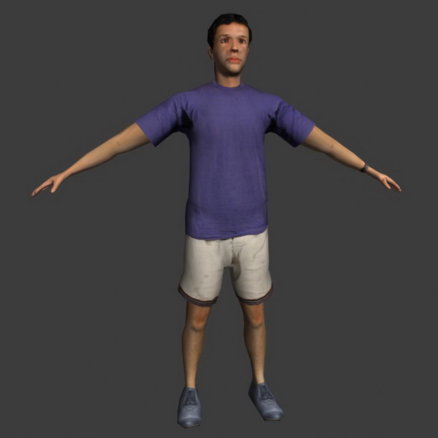 Middleaged woman in T-pose 3d model 3ds max,Lightwave 