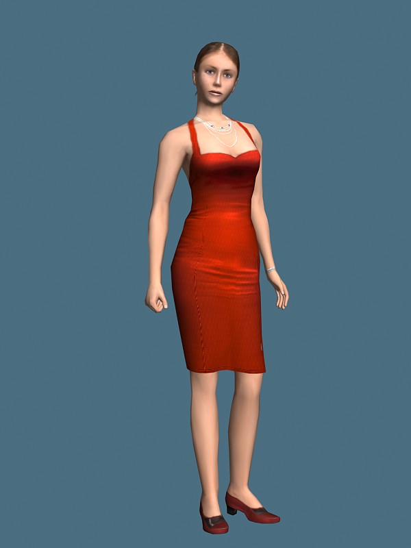 Woman In Dress Rigged 3d Model 3ds Max Maya Files Free Download Modeling 22992 On Cadnav