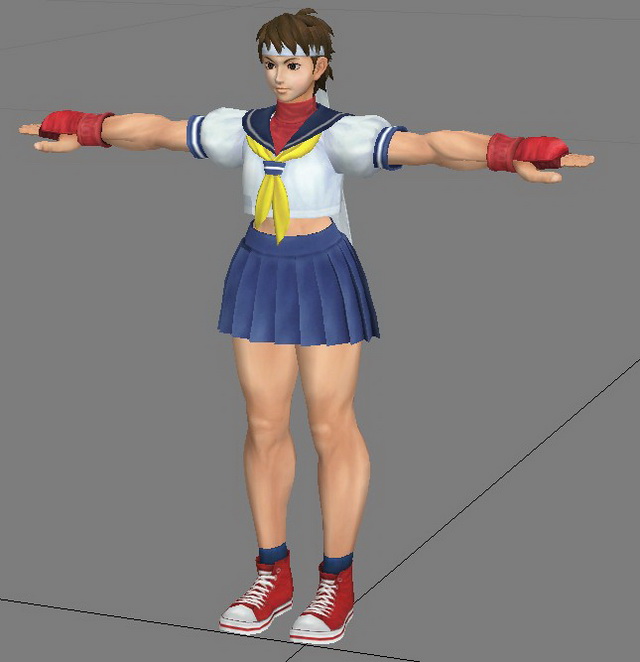 Street Fighter Sakura Kasugano 3d model 3ds Max files free 