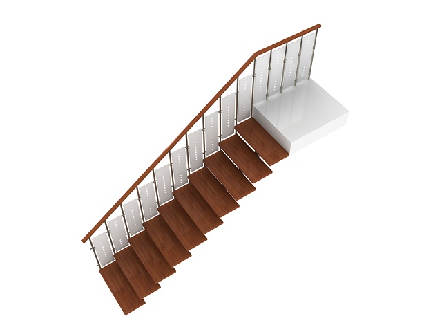 Straight Stairs 3d Model Cadnav