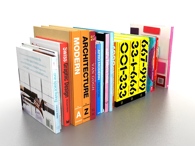 Library books 3d model 3ds max files free download - modeling 27644 on