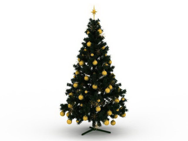 3dSkyHost: Decorated Christmas tree 3D Model