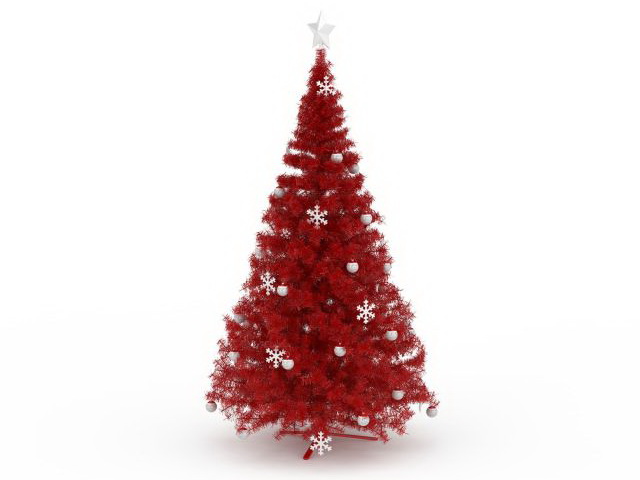 3dSkyHost: Red Christmas tree 01 3D Model
