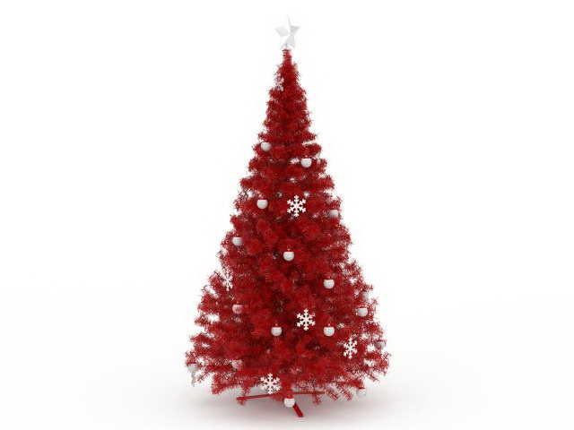 3dSkyHost: Red Christmas tree 01 3D Model