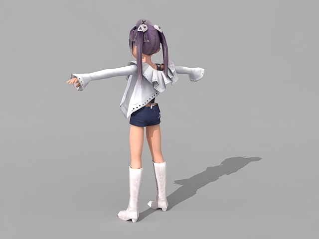 Cute anime girl 3d model 3ds Max files free download - modeling 33983