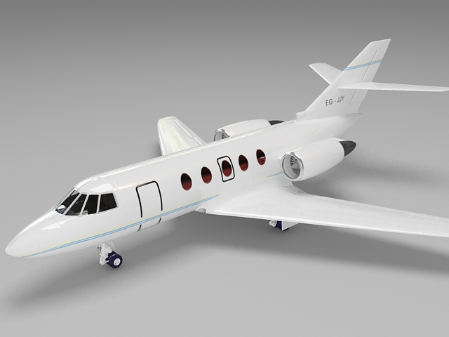 Small private jet plane 3d model 3ds Max files free