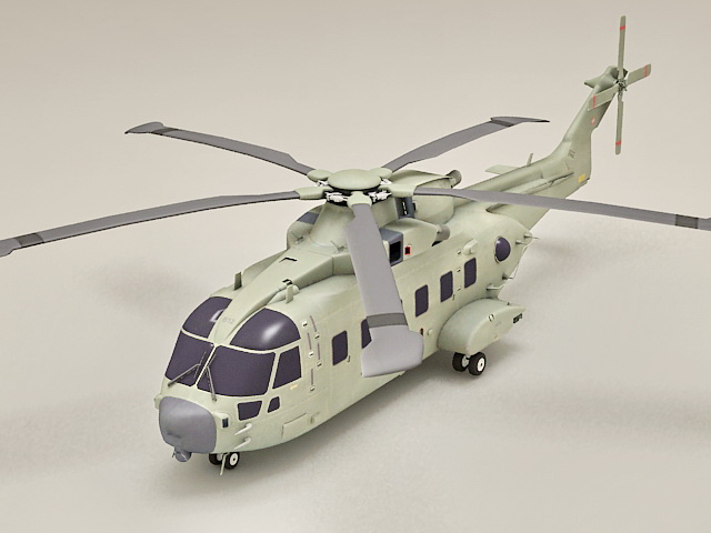 Aw101 Helicopter Merlin 3d Model Cadnav