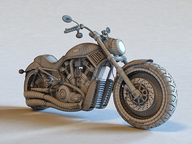 Harley Davidson Motorcycle 3d Model Cadnav