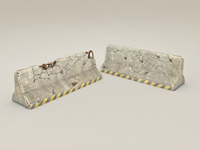 3dSkyHost: Concrete Roadblock 3D Model
