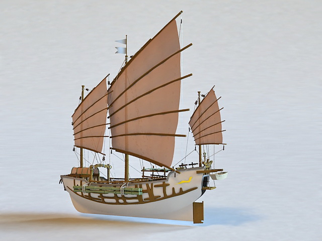 Chinese Junk 3d model 3ds Max files free download - modeling 37130 on