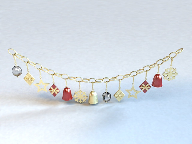 3dSkyHost: Christmas Bell Necklace 3D Model