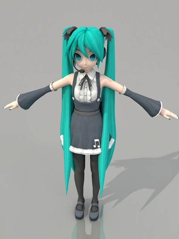 Hatsune Miku 3d model 3ds Max files free download - modeling 38552 on