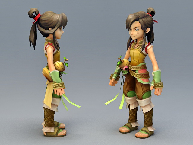 Medieval Rogue Anime Character 3d Model 3ds Max Files Free