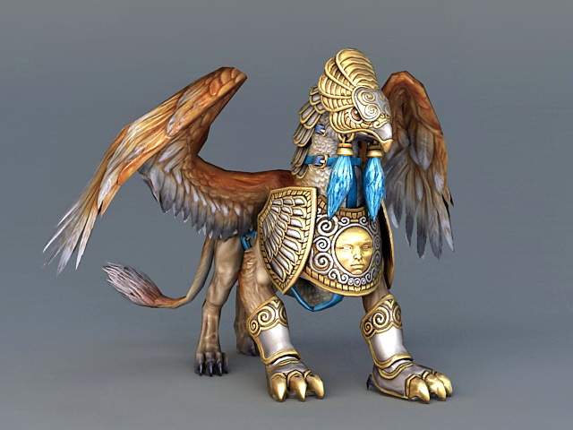 Battle Griffin Animal 3d model 3ds Max files free download - modeling
