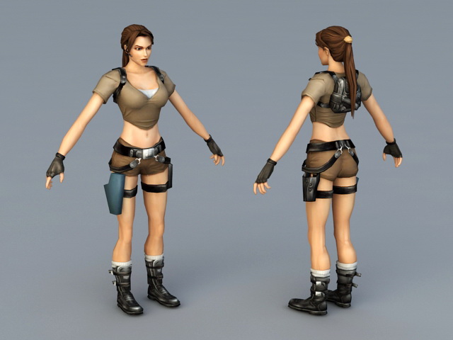 Lara Croft 3d model 3ds Max,Object files free download - modeling 40207