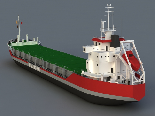 Merchant Container Ship 3d Model Cadnav