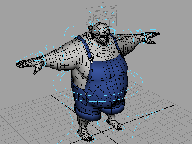 Fat Cartoon Character Rig 3d model Maya files free download - modeling