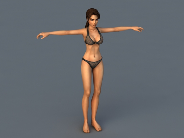 Lara Croft Bikini 3d Model 3ds Max Files Free Download Modeling 40770 On Cadnav