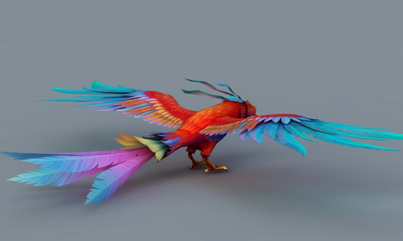 Rainbow Phoenix Bird 3d model 3ds Max files free download modeling 41147 on CadNav