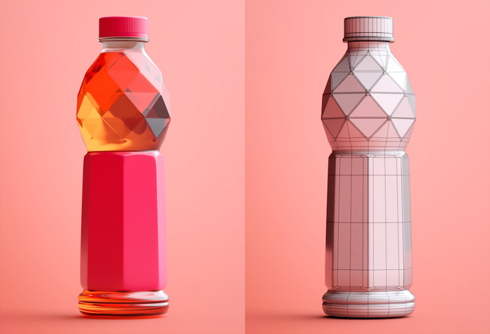 Plastic Beverage Bottle 3d model Cinema 4D files free download