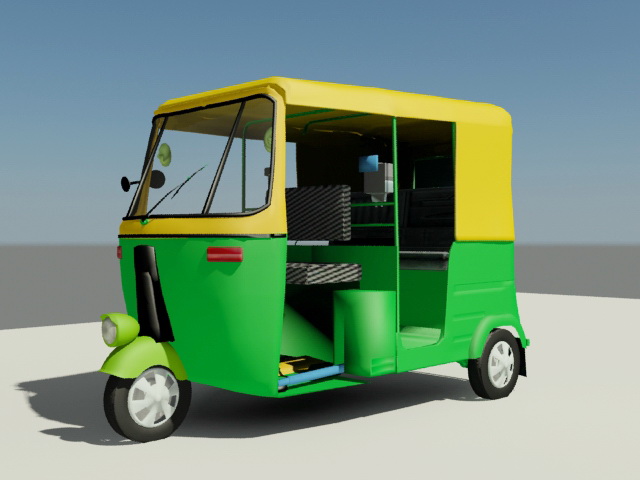 Bajaj Auto Rickshaw India 3d model 3ds Max,Autodesk FBX,Object files