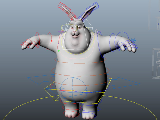 Big Buck Bunny Rig 3d model Maya files free download - modeling 44433