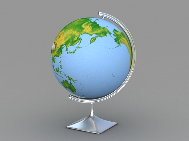 Modern Desktop World Globe 3d Model 3ds Max Files Free Download
