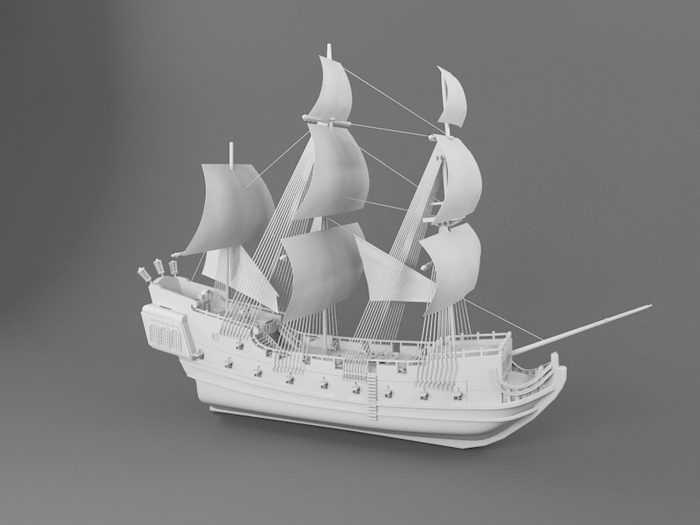 Black Pearl Pirate Ship 3d Model 3ds Max Files Free Download Modeling