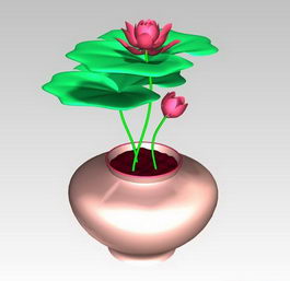 Lotus flower 3d model preview