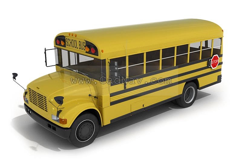 School bus 3d rendering