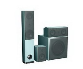Home theater speaker 3d model preview