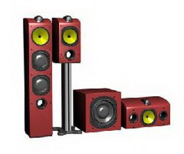 Home audio equipment 3d model preview