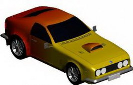 Racing cars 3d model preview