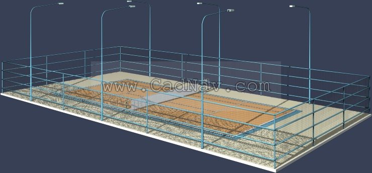 Tennis court 3d model preview